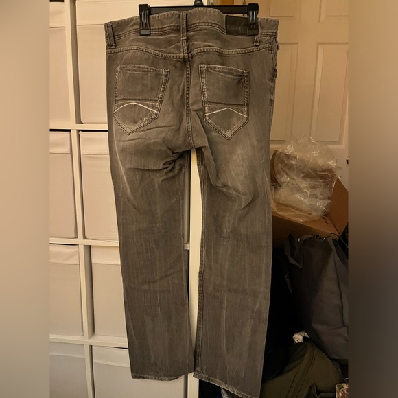 Express Men - 34 x 32 Gray Denim Jeans Slim - Picture 2 of 3